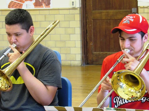 Wyandotte High School Concert Band students practiced last Wednesday for the Future Stages Festival June 26 at the Kauffman Center for the Performing Arts. Wyandotte is the only school in the Kansas City, Kan., Public Schools district to be selected for this festival. (Staff photo by Mary Rupert) 