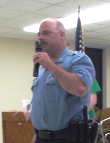 Major Bill Howard gave a police update at the Leavenworth Road Association meeting. (Photo from Lou Braswell, Leavenworth Road Association)