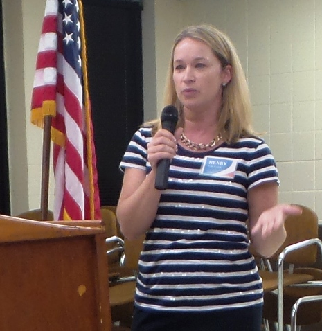  Renee Henry, a candidate for judge, spoke at the Leavenworth Road Association meeting June 14. (Photo from Braswell, Leavenworth Road Association)