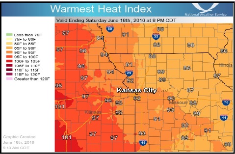 Afternoon heat index (National Weather Service graphic)