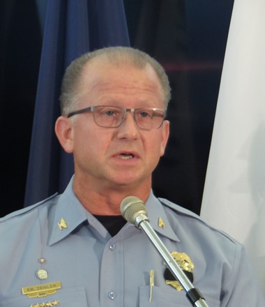 Police Chief Terry Zeigler said two persons had been taken into custody in connection with the shooting death of Capt. Robert Melton. (Staff photo)