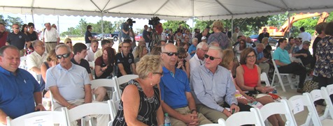 About 100 people attended the groundbreaking today for the new U.S. Soccer Training Center in Kansas City, Kan. (Staff photo by Mary Rupert)