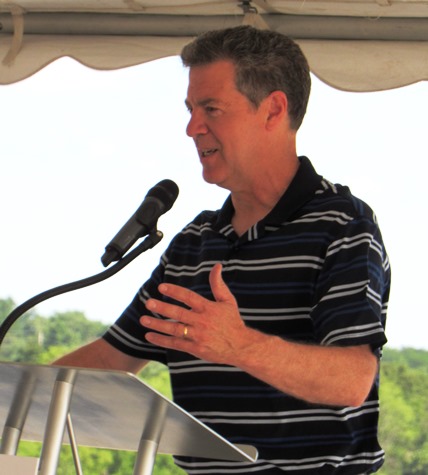 Gov. Sam Brownback said, “This area is going to keep building and building strong,”  (Staff photo by Mary Rupert)