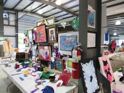 Some 4-H projects were on display in the red barn on Wednesday at the Wyandotte County Fair. (Staff photo by Mary Rupert)