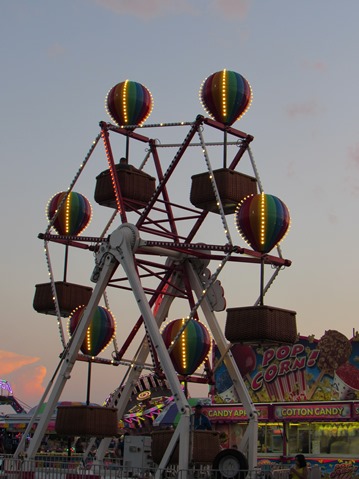 Carnival rides were part of the Wyandotte County Fair on Wednesday night. (Staff photo by Mary Rupert) 