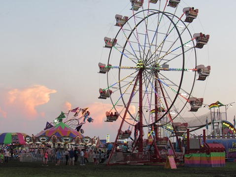 Carnival rides were part of the Wyandotte County Fair on Wednesday night. (Staff photo by Mary Rupert) 