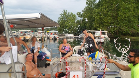 “Let it Snow” was the theme of an entry in the “Christmas in July” celebration Saturday at Wyandotte County Lake. (Photo by Lou Braswell)