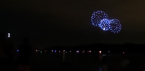 Fireworks were part of the celebration Saturday night at the Christmas in July celebration at Wyandotte County Lake. (Photo by Lou Braswell)