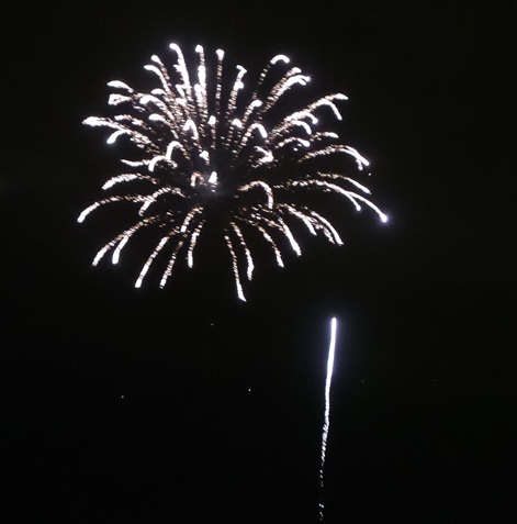 Fireworks were part of the celebration Saturday night at the Christmas in July celebration at Wyandotte County Lake. (Photo by Lou Braswell)