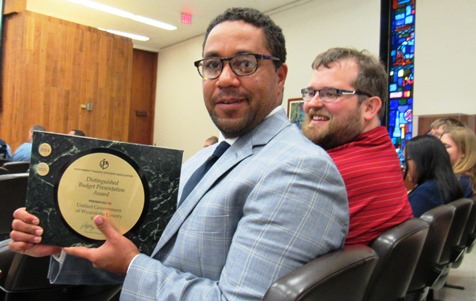 UG Budget Director Reginald Lindsey and his staff received the Distinguished Budget Presentation Award from the Government Finance Officers Association.  (Staff photo)