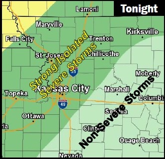 Storm chance tonight. (National Weather Service graphic)