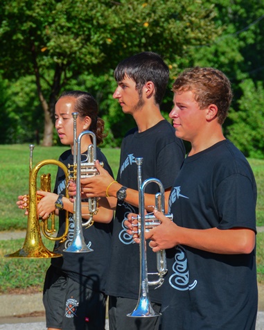 The Bonner Springs High School Marching Band played in the Tiblow Days Parade on Aug. 27. (Photo by Brian Turell)