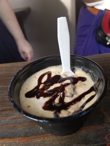 A chocolate coffee dessert is one of many food items featured at the Renaissance Festival this year. (Photo by William Crum)