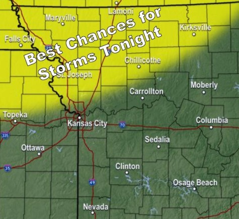 Strong thunderstorms are possible tonight into Friday, according to the National Weather Service. (National Weather Service graphic)