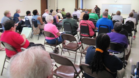 The town hall meeting tonight at Eisenhower Recreation Center was well attended. (Staff photo)