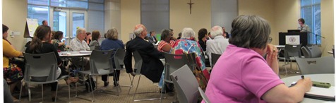 About 50 people attended a forum on KanCare expansion held Thursday night at the Donnelly College Event Center in Kansas City, Kan. (Staff photo by Mary Rupert)