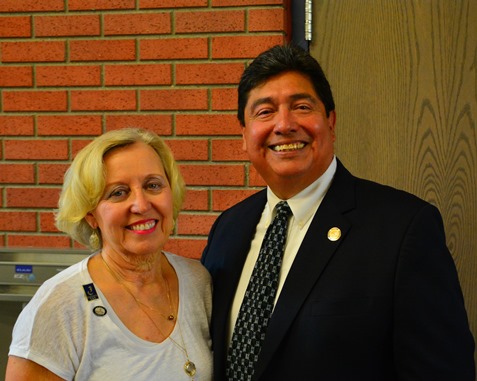 State Sen. Pat Pettey, D-6th Dist., and State Rep. Louis Ruiz, D-31st Dist., attended the reception following the dedication of the new Frank Rushton Elementary School building on Sept. 13 in Kansas City, Kan. (Photo by Brian Turrel)