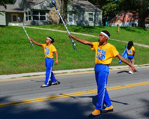 Drum majors of the Schlagle High School Marching Band led the band in the Leavenworth Road Parade on Sept. 18. (Photo by Brian Turrel)