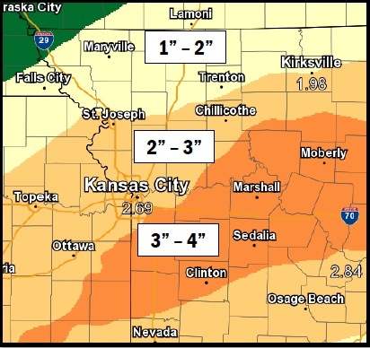 Thursday night to Friday night rainfall. (National Weather Service graphic)