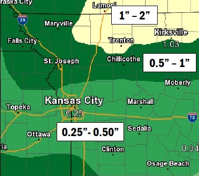 Rainfall Wednesday through mid-Thursday. (National Weather Service graphic)