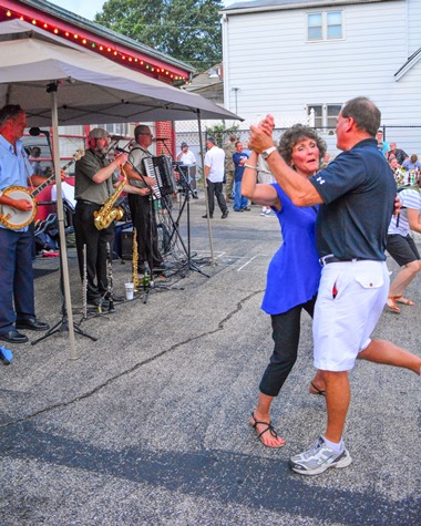 Members of the crowd danced to the music of the Brian McCarty Band at Slovenefest on Sept. 24 at Holy Family Catholic Church in Kansas City, Kan. (Photo by Brian Turrel)