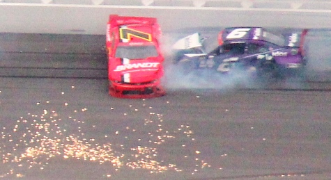 Racing action from the NASCAR XFINITY Series Kansas Lottery 300 race Saturday at the Kansas Speedway in Kansas City, Kan. (Fan photo)