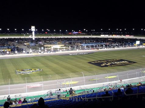 There was racing under the lights tonight in the ARCA Racing Series Kansas 150 night race presented by Menards in Kansas City, Kan. The Kansas Lottery 300 NASCAR Xfinity Series race will be at 2:15 p.m. Saturday, Oct. 15. The Sprint Cup Series Hollywood Casino 400 will be at 1:15 p.m. Sunday, Oct. 16. For more information, visit www.kansaspseedway.com. (Fan photo)