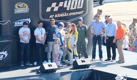 Driver Jimmie Johnson was interviewed before the start of the race. (Fan photo)