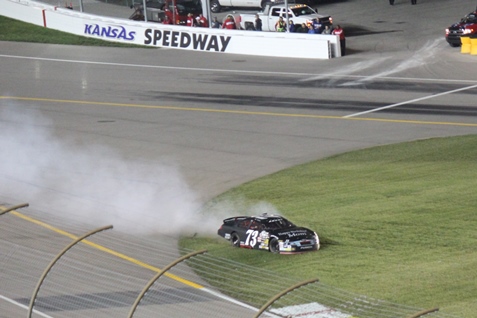 Racing action from Friday night’s ARCA Kansas 150 race at the Kansas Speedway, Kansas City, Kan. (Fan photo)