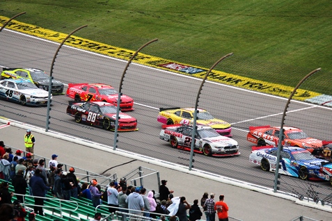 Racing action from the NASCAR XFINITY Series Kansas Lottery 300 race Saturday at the Kansas Speedway in Kansas City, Kan. (Fan photo)