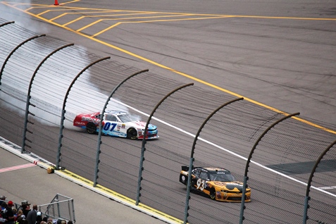 Racing action from the NASCAR XFINITY Series Kansas Lottery 300 race Saturday at the Kansas Speedway in Kansas City, Kan. (Fan photo)