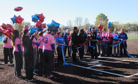 The ribbon was cut Saturday morning for the new KCKCC softball field and facility. (Staff photo)