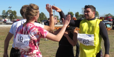 Congratulations after the race. (Staff photo)