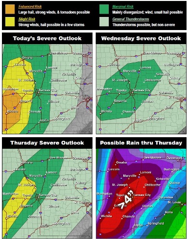 Severe weather outlook and possible rain (National Weather Service graphic)