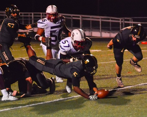 Jaylin Richardson dived across the goal line for a touchdown. (Photo by Brian Turrel)