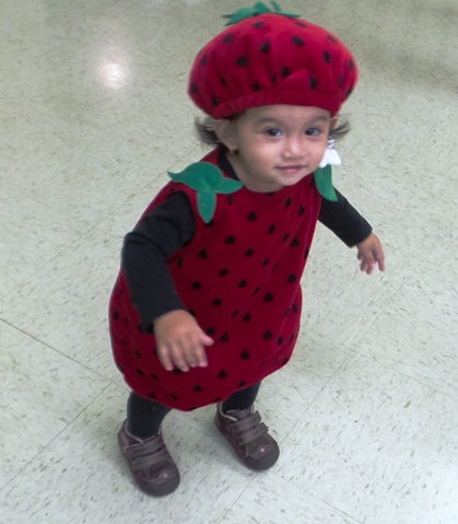 Lil' Miss Strawberry was one of the young trick-or-treaters attending the safe Halloween event Oct. 31 at Eisenhower Recreation Center, 2901 N. 72nd St. The event was sponsored by the Leavenworth Road Association and the Wyandote County Parks Department. (Photo from LRA)