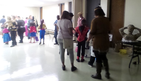 Some of the 374 visitors to the safe Halloween event sponsored by the Leavenworth Road Association and the Wyandotte County Parks Department and held at the Eisenhower Recreation Center, 2901 N. 72nd St., Kansas City, Kan.