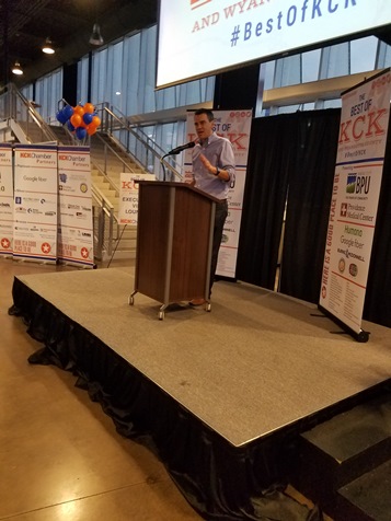 U.S.  Rep. Kevin Yoder at Wednesday's event. Scenes from the annual “Best of KCK” event held Wednesday by the Kansas City, Kan., Area Chamber of Commerce at Children’s Mercy Park, Kansas City, Kan. (Photo by William Crum)