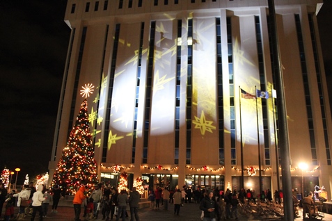 More scenes from the holiday lighting ceremony Friday night at Kansas City, Kan., City Hall. (Photo by Steve Rupert)