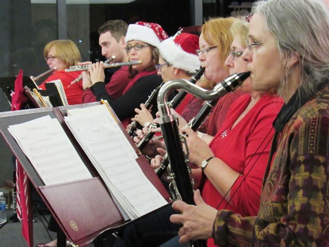 The Kansas City, Kan., Community Orchestra performed holiday music Friday night at the lighting ceremony at City Hall. (Staff photo by Mary Rupert)