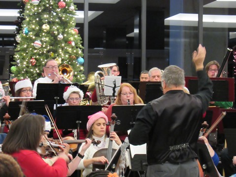 The Kansas City, Kan., Community Orchestra performed holiday music Friday night at the lighting ceremony at City Hall. (Staff photo by Mary Rupert)