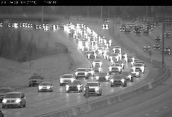 Traffic was heavy Monday afternoon on I-70 west of I-635. (KC Scout photo)