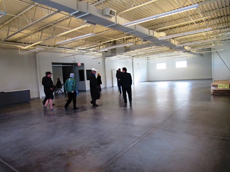 Inside the new Cross-Lines building are large areas for storing food and commodities. (Staff photo by Mary Rupert)