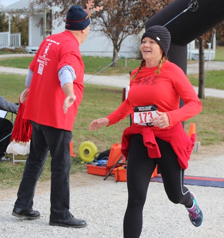 It’s not always about how you start. Sometimes it’s about how you finish. Runners at the Santa Express 5K and Reindeer Route at the National Agricultural Center and Hall of Fame, Bonner Springs, finished their 5K and 1-mile routes Saturday with style. (Photo by Steve Rupert)