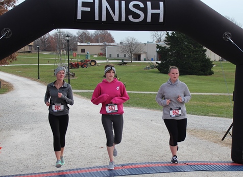 It’s not always about how you start. Sometimes it’s about how you finish. Runners at the Santa Express 5K and Reindeer Route at the National Agricultural Center and Hall of Fame, Bonner Springs, finished their 5K and 1-mile routes Saturday with style. (Photo by Steve Rupert)