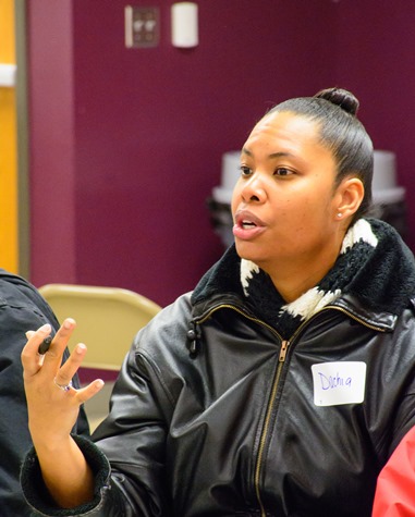 Residents shared their thoughts about barriers to creating a safer community, including lack of local resources, negative media representations, and relations between residents and the police department. (Photo by Brian Turrel)