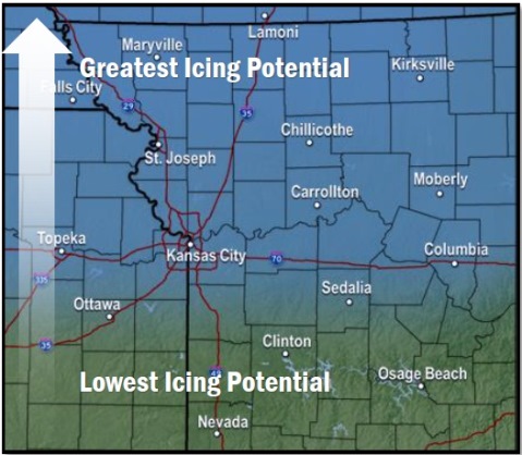 On Friday, ice and freezing drizzle is possible in the Kansas City area. (National Weather Service graphic)